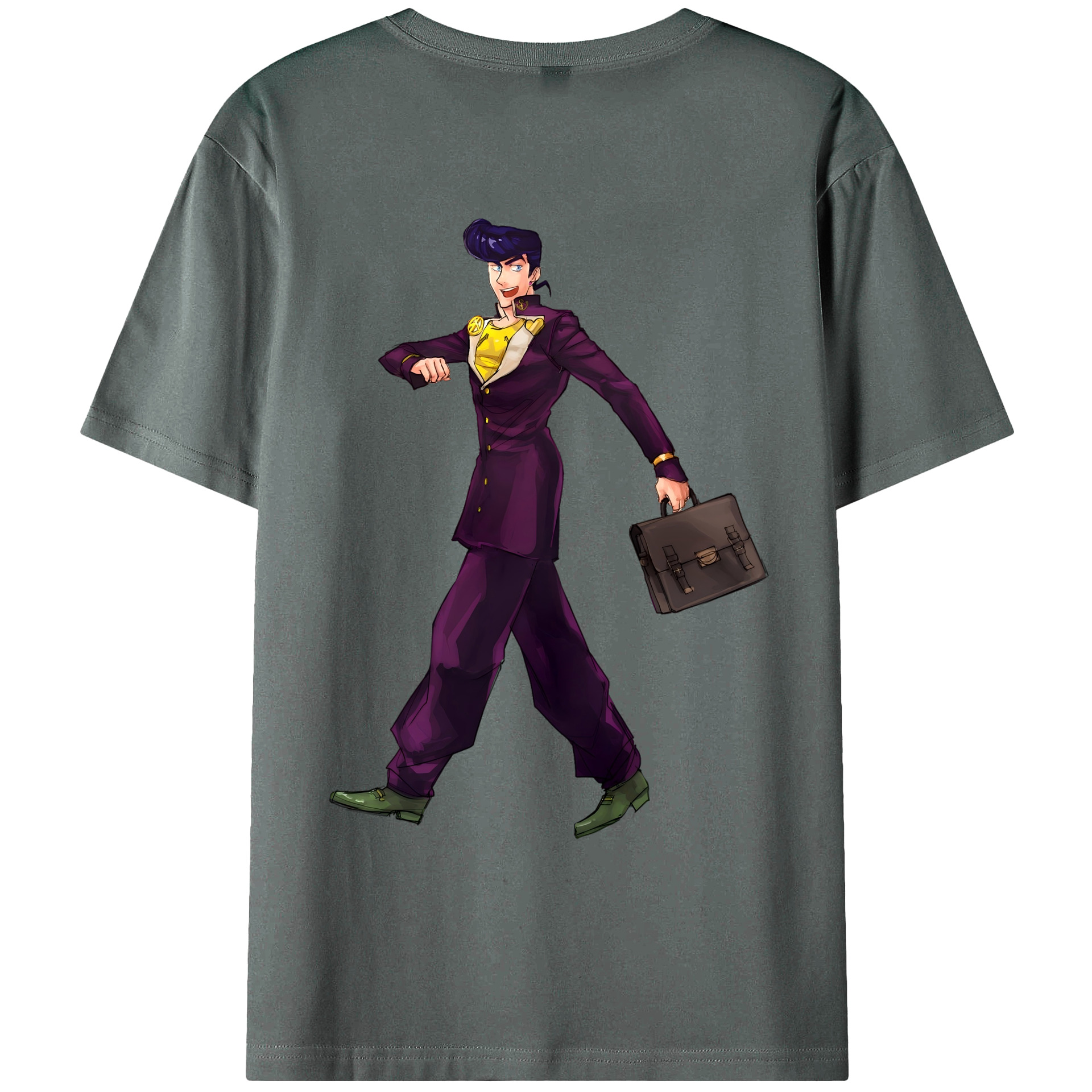 （画像用） ジョジョの奇妙な冒険 ひがしかた じょうすけ JoJo's Bizarre Adventure Higashikata Josuke 綿100％ メンズ半袖Tシャツ（バックプリント） 通気性